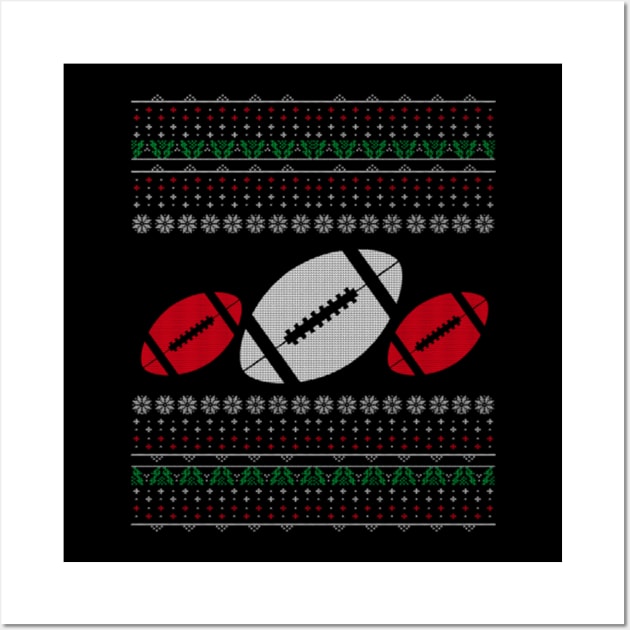 Football Ugly Christmas Sweater Gift For Rugby Sports Lover Wall Art by uglygiftideas